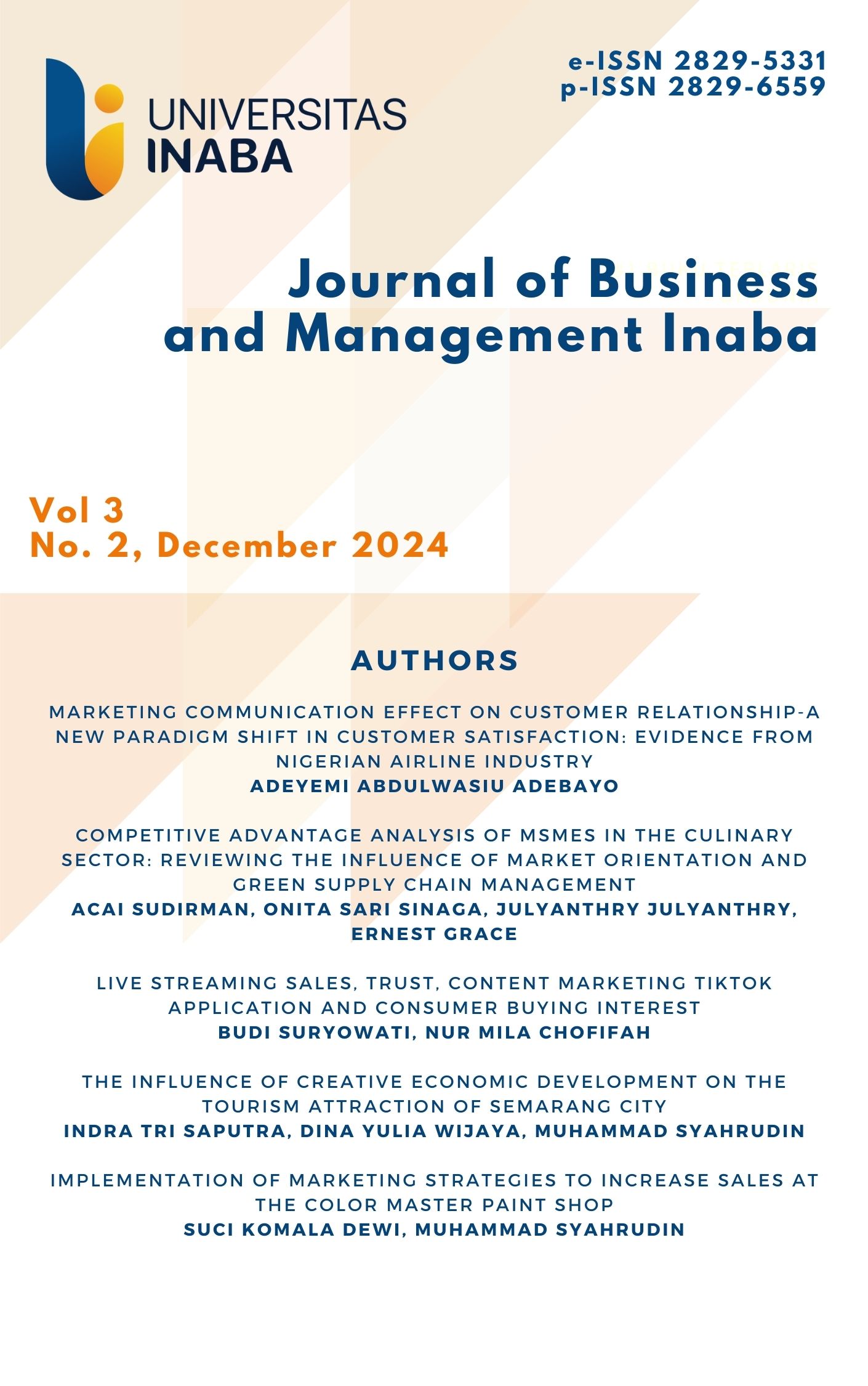 					View Vol. 3 No. 2 (2024): Volume 3 Number 2, December 2024
				