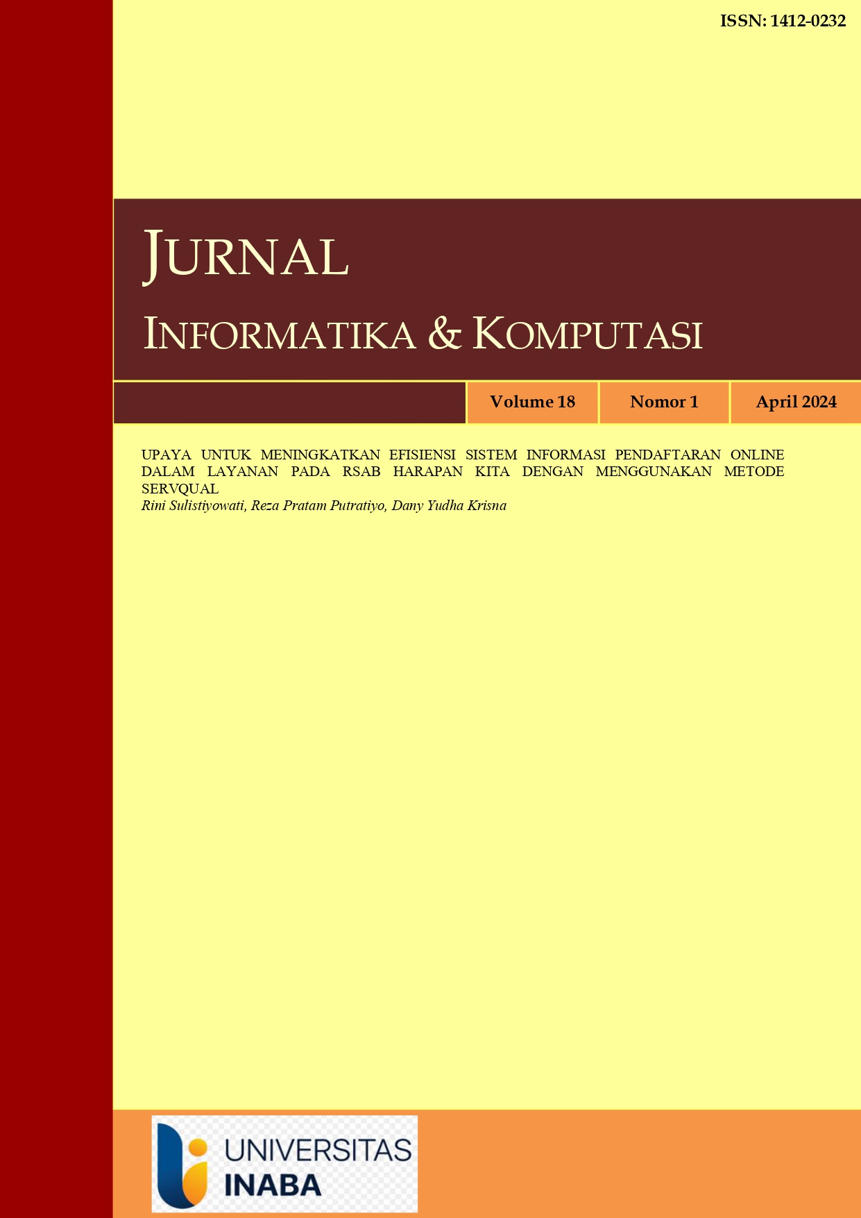					View Vol. 18 No. 1 (2024): Jurnal Informatika dan Komputasi Volume 18 No 1 April 2024
				