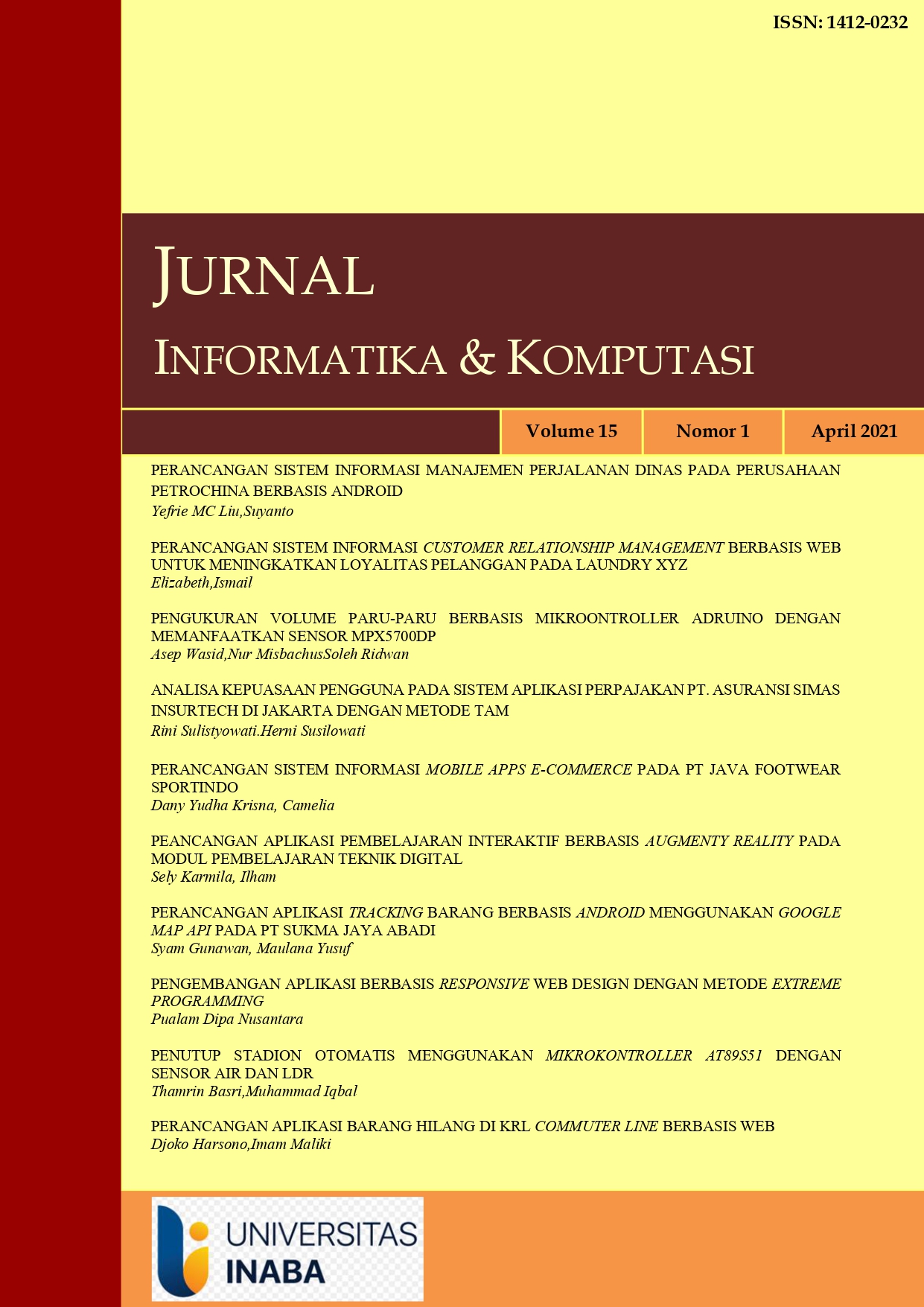 					View Vol. 15 No. 01 (2021): Jurnal Informatika dan Komputasi
				