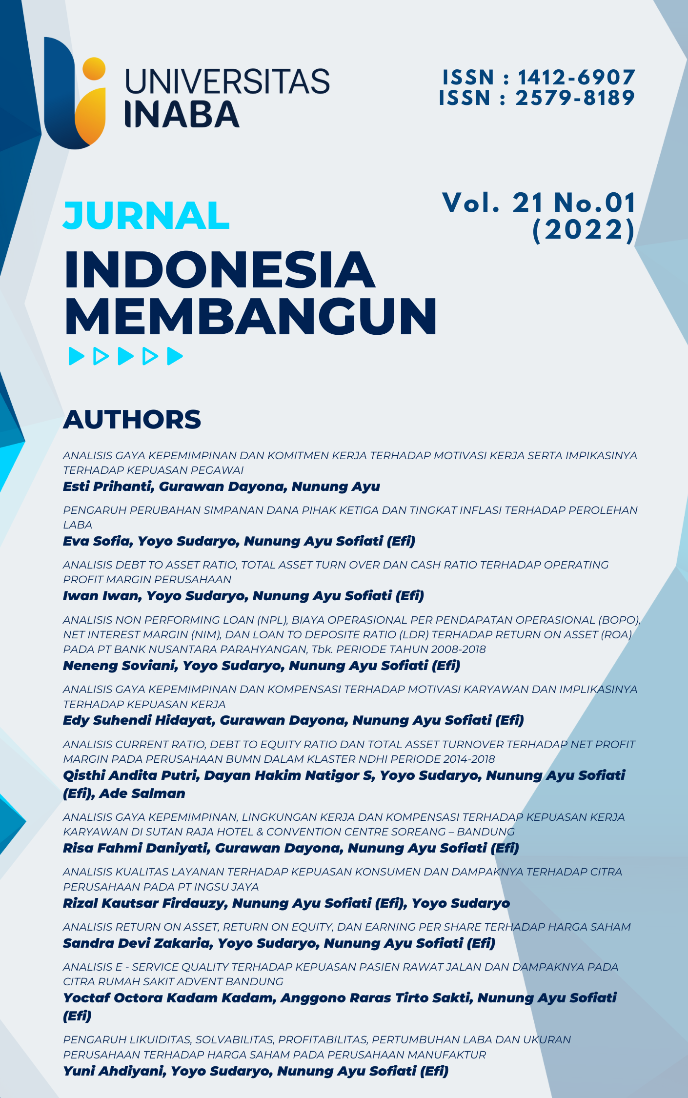 					View Vol. 21 No. 01 (2022): Jurnal Indonesia Membangun
				